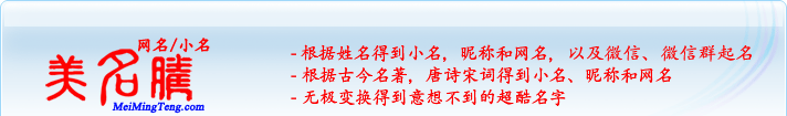 根據(jù)姓名得到小名，昵稱和網(wǎng)名；根據(jù)古今名著，唐詩宋詞得到小名，昵稱和網(wǎng)名；無極變換得到意想不到的超酷名字